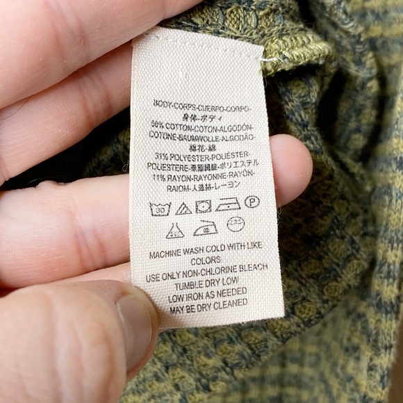 Free People Green Long Sleeve Crop Turtleneck Top - Picture 7 of 8